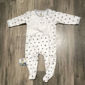 Nested Bean White Gray Polka Dot Long Sleeve Coverall 3-6 Months Embroidered